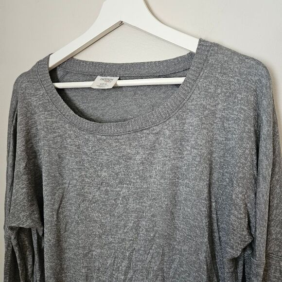 Danskin Sweater Gray Knit Crewneck Zippers Lightweight Casual Comfy Athleisure - Picture 2 of 11